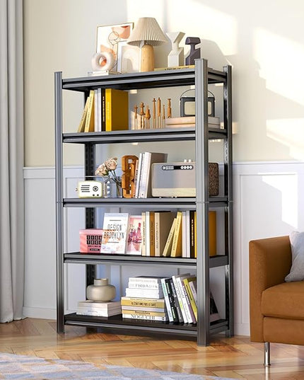 Storage Shelves, 5-Tier Metal Shelving, Garage Shelve 40''W*14''D*63''H Adjustable, Double-Layer Column with Reinforced Ribs, 3020 lbs Heavy-Duty for Kitchens, Living Rooms& Garages