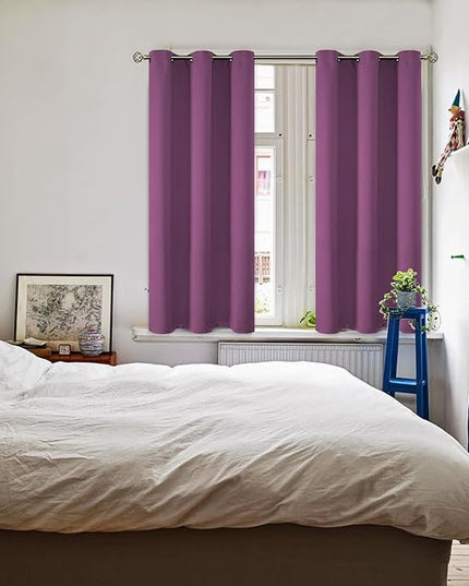 BGment Room Darkening Curtains 45 Inches Long - Grommet Thermal Insulated Drapes Window Treatment Curtains for Bedroom, 2 Panels, 38 x 45 Inch, Eggplant Purple