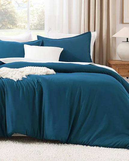 Litanika Teal Comforter Full Size, 3 Pieces Turquoise Lightweight Solid Bedding Comforter Set, All Season Fluffy Bed Set (79x90In Comforter & 2 Pillowcases)