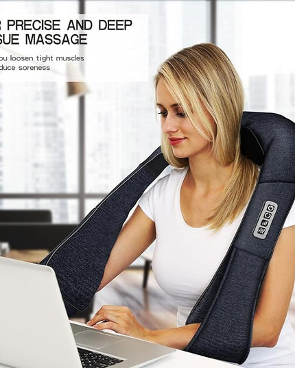 Mo Cuishle Shiatsu Back Shoulder and Neck Massager with Heat, Electric Deep Tissue 4D Kneading Massage, Best Gifts for Women Men Mom Dad, Fathers Day, Mothers Day, Christmas Gifts