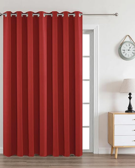 Joydeco Red Custom Solid Single Blackout Curtain for Bedroom and Living Room, Grommet Thermal Insulated Room Darkening Curtain 1 Panel (Custom Size,Red)