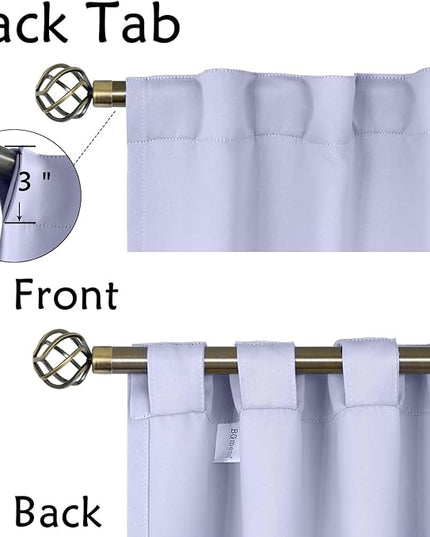 BGment Rod Pocket and Back Tab Blackout Curtains for Bedroom - Thermal Insulated Room Darkening Curtains for Living Room, 2 Window Curtain Panels (42 x 84 Inch, Lavander)