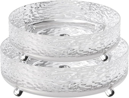 2 Pcs Lazy Susan Organizer, 9in &11in Elegant Lazy Susan Turntable Organizer, Modern Rotating Storage Organizer for Kitchen, Bathroom, Vanity, Countertop