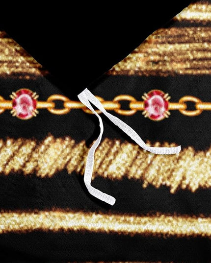 Gold Glitter Chains Duvet Cover and Pillowcases for Gilrs Bedroom Pink Bed Set Decor Black Comforter Cover Sets Queen Size