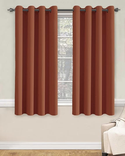 H.VERSAILTEX Thermal Insulated Blackout Shades Formaldehyde-Free Kids Room Curtains,Grommet Top,52 by 63 - Inch - Orange - Set of 2 Panels