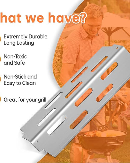 Stainless Steel Grill Flavorizer Bar Heat Plates with 2 Pack Grates BBQ Gas Grill Replacement Parts for Weber Genesis II 300 Series Genesis II E-310 E-315 E-330 E-335 S-310 S-335 Gas Grill