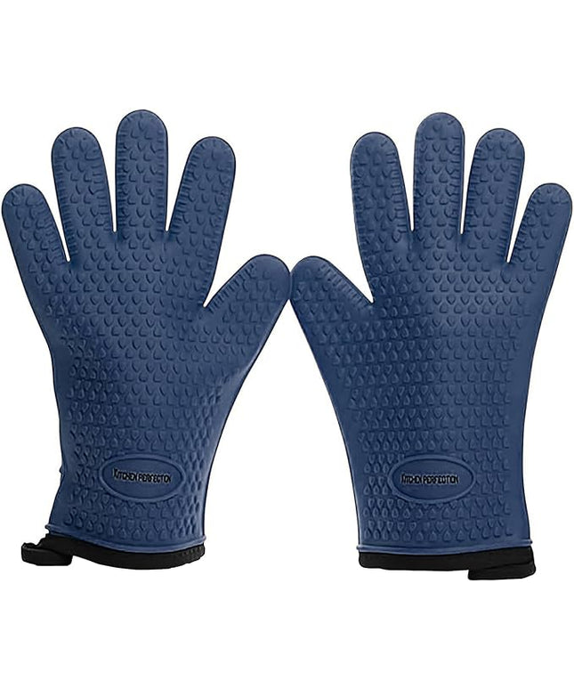 KITCHEN PERFECTION Silicone Smoker Oven Gloves -Extreme Heat Resistant BBQ Gloves -Handle Hot Food Right on Your Smoker Grill Fryer Pit|Waterproof Oven Mitts Grill Gloves |Superior Value Set+3 Bonuses