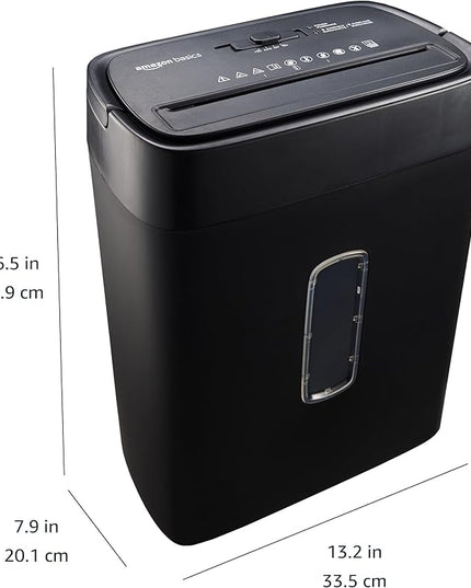 Amazon Basics Cross Cut Paper and Credit Card Shredder, 12 Sheet (New Model), Black