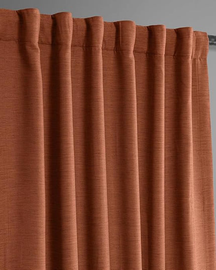 HPD Half Price Drapes Bellino Room Darkening Curtains 63 Inches Long Curtains for Bedroom & Living Room (1 Panel), 50W x 63L, Persimmon