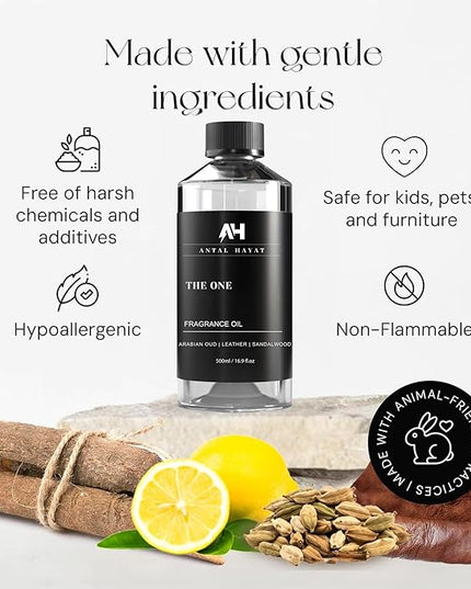 The One Hotel Scent Diffuser Oil - Aromatherapy Fragrance Inspired by 5-Star Hotels - Notes of Cardamom, Leather, Lemon with Cinnamon & Sandalwood - Inspired by Luxury Hotel The One Diffuser Scent