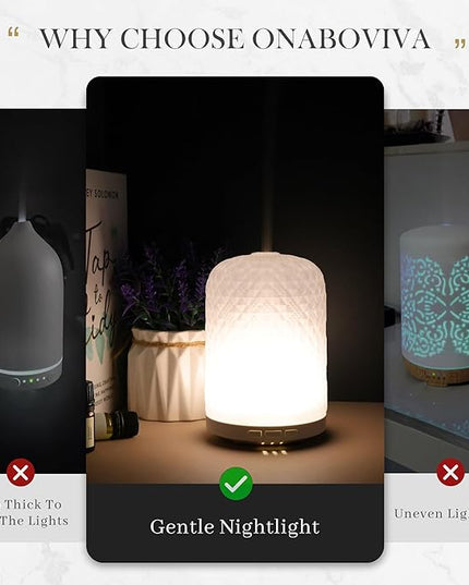 Essential Oil Diffuser – 2.4MHz Ultrasonic Aromatherapy Diffuser, Health Night Light, Timer & Auto Shut-Off, BPA-Free, 120ml Glass Oil Diffuser for Home, Office, Spa, Yoga