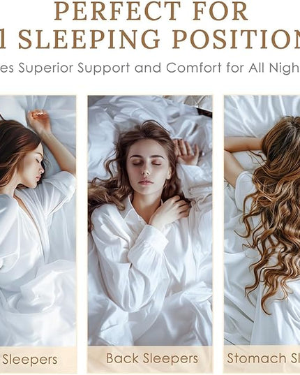 HUXMEYSON Pillows Standard Size Set of 4, Bed Pillows Set of 4, Down Alternative Luxury Hotel Pillows for Sleeping and for Side and Back Sleepers