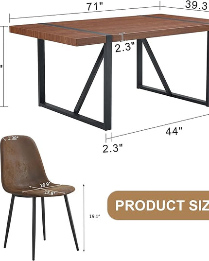 9 Piece Dining Table Set，Dining Room Table Set for 8，71'' Kitchen Table and Modern Chairs Set of 8，8 Chair Dining Table Set for Kitchen Dining Room