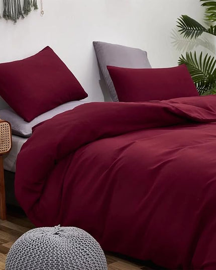 Houseri Burgundy Comforter Set Queen Dark Red Bedding Sets for Women Teen Girls Noble Wine Red Bordeaux Maroon Comfy Breathable Lightweight Bed Quilts Queen Ultra Soft