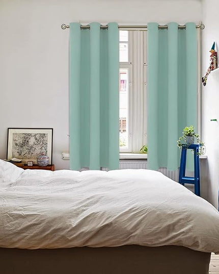 BGment Blackout Curtains - Grommet Thermal Insulated Room Darkening Bedroom and Living Room Curtains, Set of 2 Panels (42 x 72 Inch, Frosty Green)