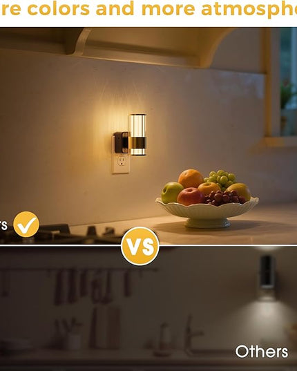 L LOHAS LED Night Light, Automatic Night Lights Plug into Wall, 2 Pack 0-100LM Adjustable Brightness Night Light, Dimmable Night Lights Plug in with Auto Light Sensor, for Bedroom Hallway Home Decor