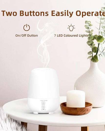 150ML Rechargeable Battery Operated Essential Oil Diffuser,7-Hour Runtime with 7 LED Color Changing Lights Portable Cordless Aromatherapy Diffuser