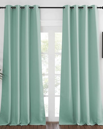 NICETOWN Bedroom Curtain Room Darkening Drapery 102 inches Length - Home Fashion Thermal Insulated Grommet Room Darkening Curtain for Living Room (Aqua Blue, 1 Panel, 52 x 102 inches)