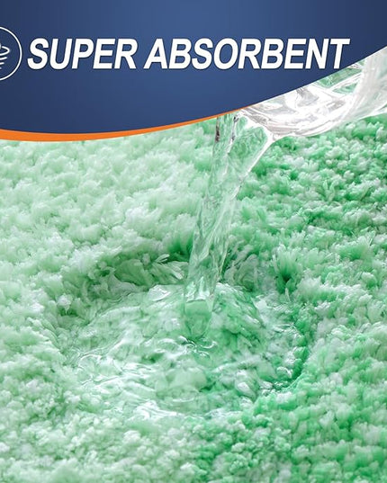 OLANLY Bathroom Rug Set 2 Piece, Soft Absorbent Microfiber Bath Mats and U-Shaped Contour Toilet Rug, Non-Slip, Machine Wash Dry, Plush Shaggy Bath Mats for Bathroom (24"x16"+24"x20", Green)