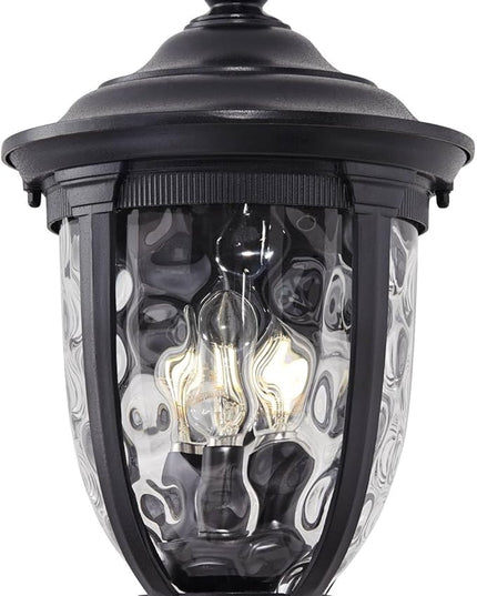 John Timberland Bellagio European Outdoor Wall Light Fixture Textured Black Metal 20 1/2" Hammered Glass Decor for Exterior House Porch Patio Outside Deck Garage Yard Front Door Garden Home