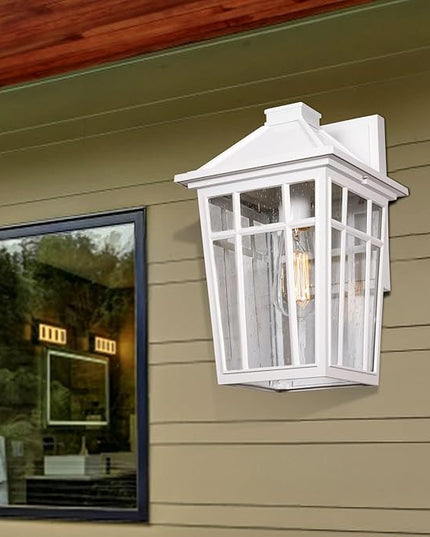 Darkaway 2pcs Outdoor Sconce Lights Wall Light Fixtures, 14inch Large Porch Light Outdoor Wall Anti-Rust Waterproof Aluminum with Glass Exterior Light Fixture for Patio Yard Garage