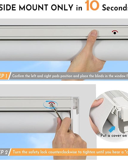 Persilux Smart Motorized Blinds with Remote, No Drill Automatic Roller Shades for Indoor Windows, Blackout Linen Fabric, Electric Blinds for Windows, Weave Swan C162BO-1, Custom Size