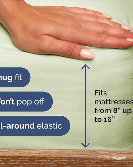 Full Size 4 Piece Sheet Set - Comfy Breathable & Cooling Bed Sheets Set - Hotel Luxury Bedding for Women, Men, Kids, Teens, Boys & Girls - Deep Pockets and Wrinkle Free - Oeko-Tex - Light Sage Green