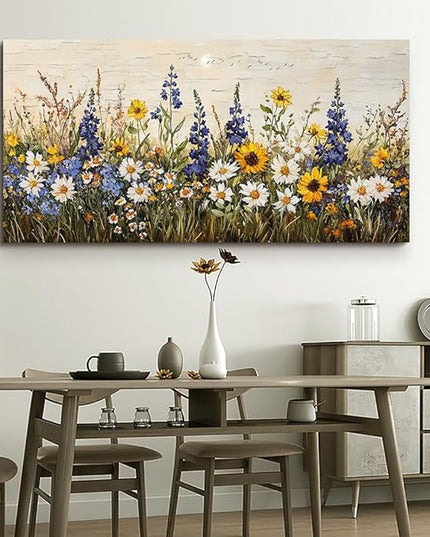 ERQINHUA Farmhouse Wall Decor For Living Room Large Canvas Wall Art For Bedroom Office Decorations Boho Wall Paintings Flowers Watercolour Pictures Printing Artwork Ready To Hang Home Decor 30"X60"