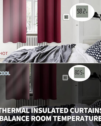 BGment Blackout Curtains for Bedroom - Grommet Thermal Insulated Room Darkening Curtains for Living Room, Set of 2 Panels (38 x 84 Inch, Burgundy)