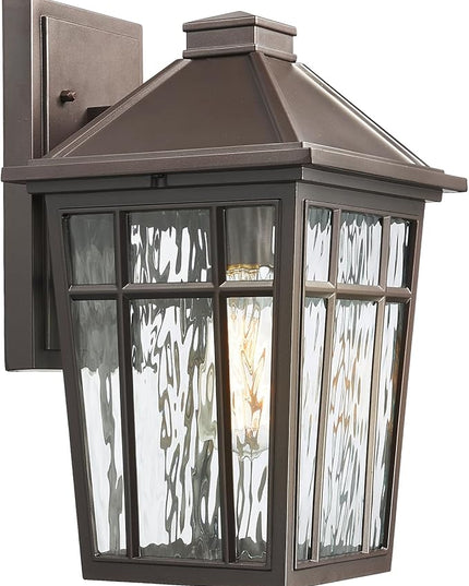 Darkaway Large Outdoor Sconce Lights Wall Light Fixtures,14inch Exterior Porch Light Outdoor Sconce Anti-Rust Waterproof Aluminum Outside Light with Water Ripple Glass for Patio Yard Doorway Garage