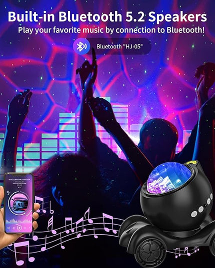 ENOKIK Star Projector, Galaxy Projector Built-in Bluetooth Speaker and 8 White Noise, Night Light for Kids Adults, Aurora Nebula Lamp for Home Decor/Relaxation/Party/Music/Gift (Black)