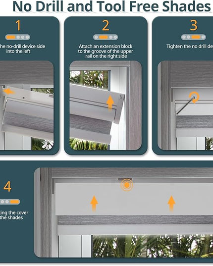 Motorized Blinds No Drill Automatic Blinds for Windows Cordless Roller Shades Electric Blinds with Remote Control Smart Blinds (White, 35.5 x 72)