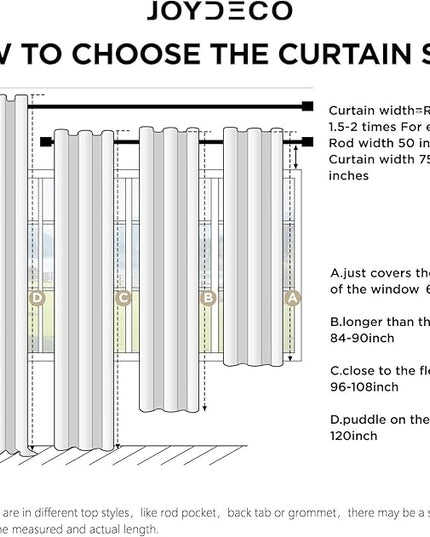 Joydeco Blackout Curtains for Bedroom - 100% Light Blocking 2 Panels Sky Blue Drapes 66" W x 108" L, Thermal Insulated Room Darkening Curtains, Linen Textured for Living Room, Rod Pocket & Back Tabs
