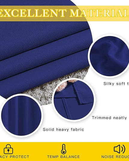 NICETOWN Sliding Glass Door Curtain Panel, Home Decoration Privacy & Noise Reducing Room Divider for Shared Apartment (Navy Blue, 80 inches x 84 inches)