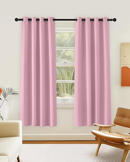 NICETOWN Room Darkening Curtain for Living Room - Energy Saving Thermal Insulated Grommet Room Darkening Curtain/Drape for Bedroom (1 Panel, 46 by 72, Rouge Pink)