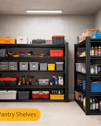 Metal Storage Shelves Unit,5-Tier Adjustable Heavy Duty Garage Shelving,3500LBS Garage Storage Industrial Shelves,Storage Racks,Steel Shelf Suitable for Shop,Warehouse,Basement