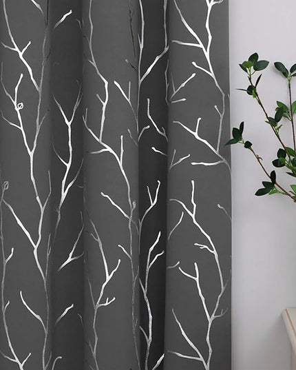 BUHUA Blackout Curtains 72 Inch Length, Thermal Insulated Short Bedroom Curtains Grommet Top 2 Panels, Window Curtains for Livingroom, Dark Grey, 42W x 72L