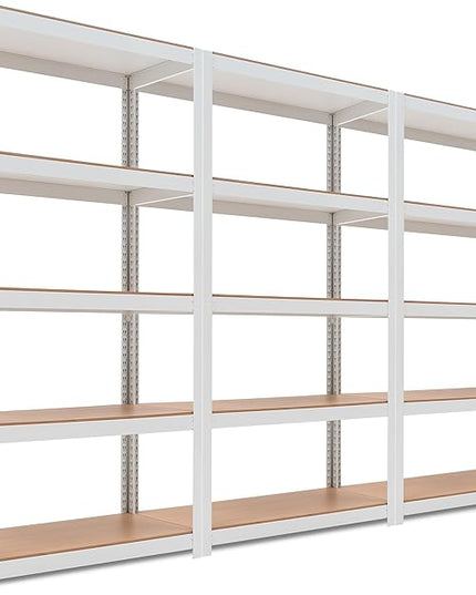 HOMEDANT House 5 Tier Laminated Metal Shelving Unit Adjustable Storage Utility Rack Heavy Duty Shelves Organization Multipurpose Shelf Kitchen Garage Pantry Closet (3, (M) 36.2" W, White)