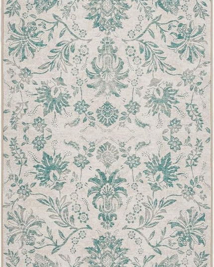 jinchan Torino Runner Rugs 3x8 Vintage-Inspired Floral Design Machine Washable Non-Slip Ultra-Thin Low Pile Rubber Backing Traditional Rug for Kitchen Hallway Laundry Room Entryway