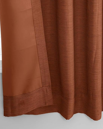 HPD Half Price Drapes Bellino Room Darkening Curtains 63 Inches Long Curtains for Bedroom & Living Room (1 Panel), 50W x 63L, Persimmon