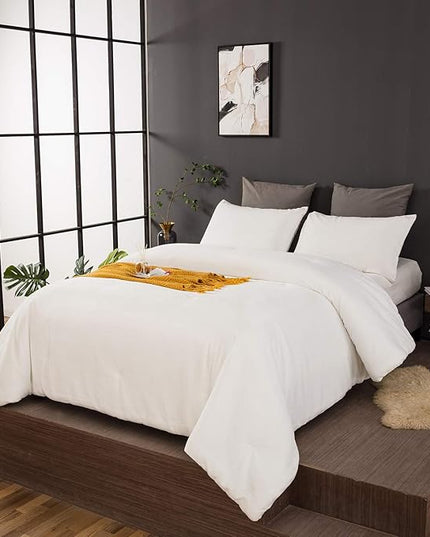 CLOTHKNOW White Velvet Comforter Set Twin/Twin XL White Bedding Comforter Sets White Flannel Bed Comforter Soft Cozy 3Pcs Comforter Sets