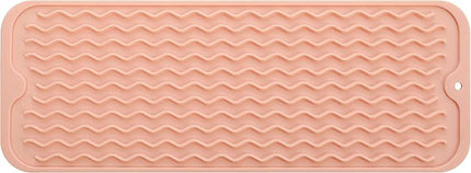 Silicone Dish Drying Mat for Multiple Usage,Easy clean,Eco-friendly,Heat-resistant Silicone Mat for Kitchen Counter,Sink,Bar,Bottle,or Cup Pink M 17 inches x 6 inches