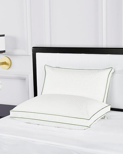 Kate Spade New York Firm/Extra Firm Pillow 20" x 36", Adjustable Down Alternative Pillow with 2" Gusset for Maximum Loft, Best for Back or Side Sleepers, King, White