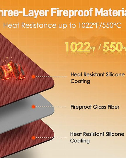 Heat Resistant Mats for Countertop - Firproof 15x18 in Heat Resistant Mats for Air Fryer - Kitchen Countertop Protector for Air Fryer, Coffee Maker, Stand Mixer, Toaster, Oven 2PCS - Red