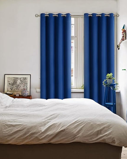 BGment Blackout Curtains for Bedroom - Grommet Thermal Insulated Room Darkening Curtains for Living Room, 52 x 95 Inch, 2 Panels, Royal Blue
