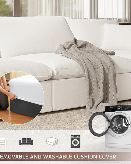 Oversize Cloud Modular Sectional Sofa,Chaise Down Filled Comfort Sofa Detachable Couch Cushion Covers for Living Room Apartment,White
