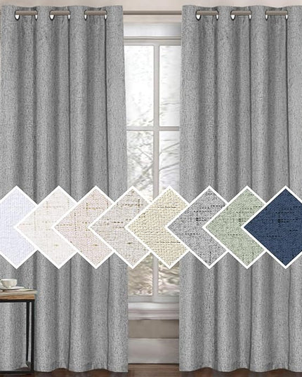 H.VERSAILTEX 100% Blackout Curtain for Bedroom 84 Inches Long Grommet Linen Face Full Light Blocking Curtain Drape for Living Room Thermal Insulated Linen Look Curtain 1 Panel, 52" W x 84" L, Dove