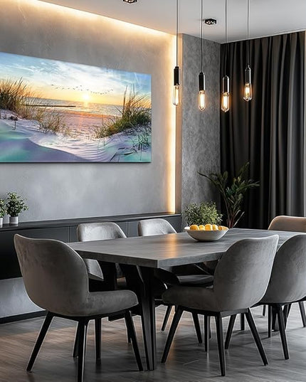 Canvas Wall Art For Living Room Large Size Wall Art Decor For Bedroom Blue Ocean Beach Landscape Paintings Poster Prints Artwork Office Decorations Seascape Wall Pictures Modern Room Home Decor Works