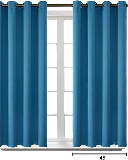 BGment Blackout Curtains - Grommet Thermal Insulated Room Darkening Bedroom and Living Room Curtains, Set of 2 Panels (52 x 45 Inch, Steel Blue)