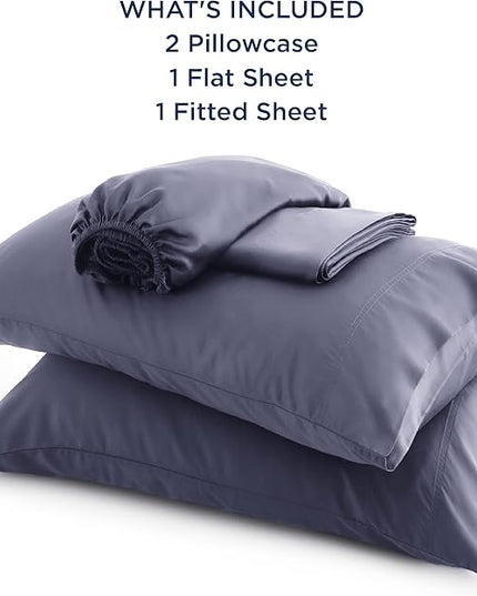 Bedsure Cooling Sheets for Full Size Bed, Viscose Derived from Bamboo, Deep Pocket up to 16", Breathable Soft Bed Sheets & Pillowcases, Dark Grey